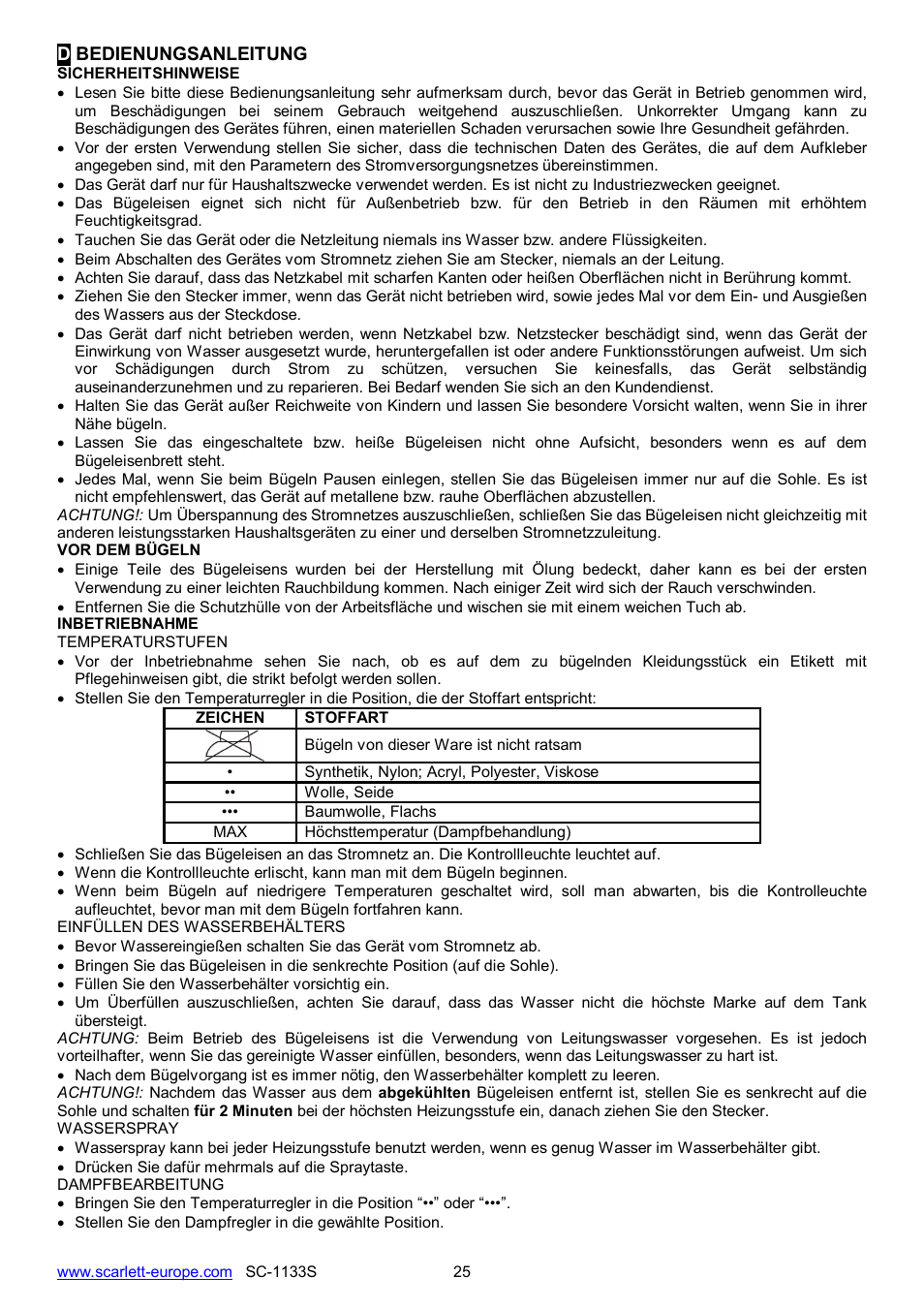 Scarlett SC-1133S User Manual | Page 25 / 26