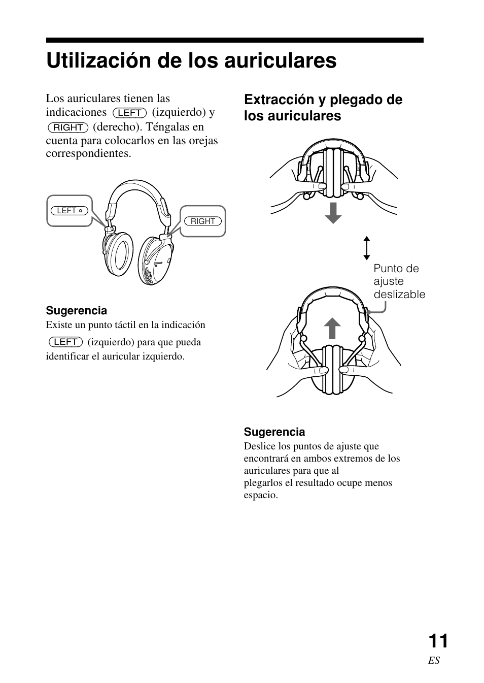 Utilización de los auriculares, Utilización de los, Auriculares | Sony DR-BT50 User Manual | Page 37 / 56