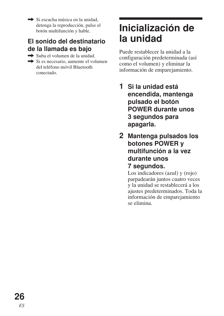 Inicialización de la unidad, Inicialización de la, Unidad | Sony DR-BT50 User Manual | Page 52 / 56