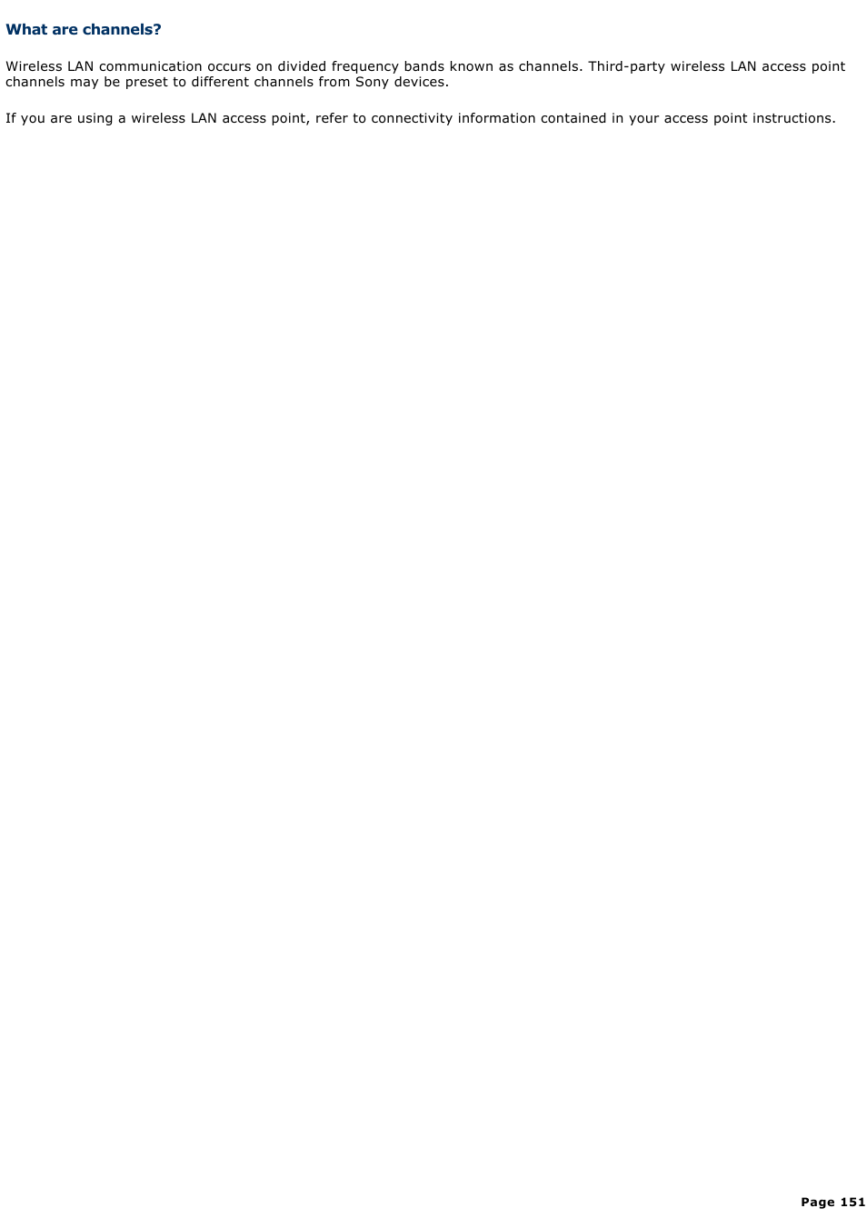 What are channels | Sony PCG-TR2A User Manual | Page 151 / 202