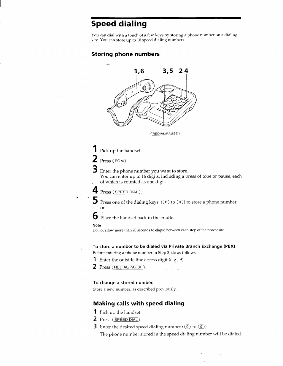 Storing phone numbers, Making calls with speed dialing, Speed dialing | Sony IT-B7 User Manual | Page 11 / 23