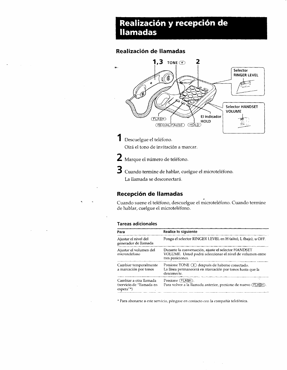 Realización de llamadas, Recepción de llamadas, Realización y recepción de llamadas | Sony IT-B7 User Manual | Page 19 / 23