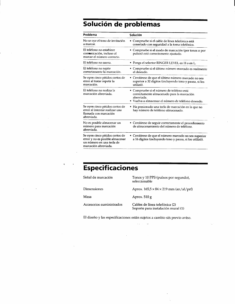 Solución de problemas, Especificaciones | Sony IT-B7 User Manual | Page 23 / 23