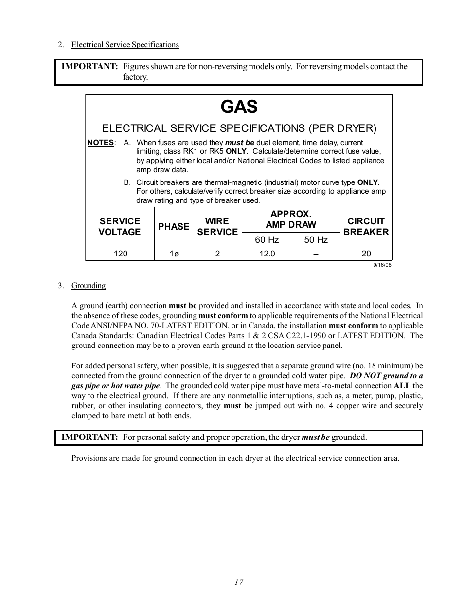 American Dryer Corp. MDG50MNV User Manual | Page 21 / 48