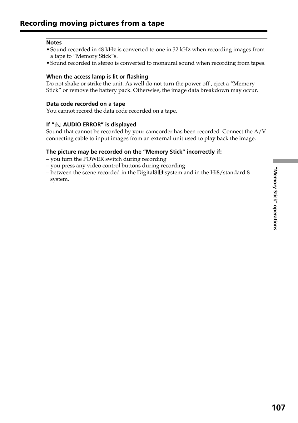 Sony DCR-TRV830 User Manual | Page 107 / 168