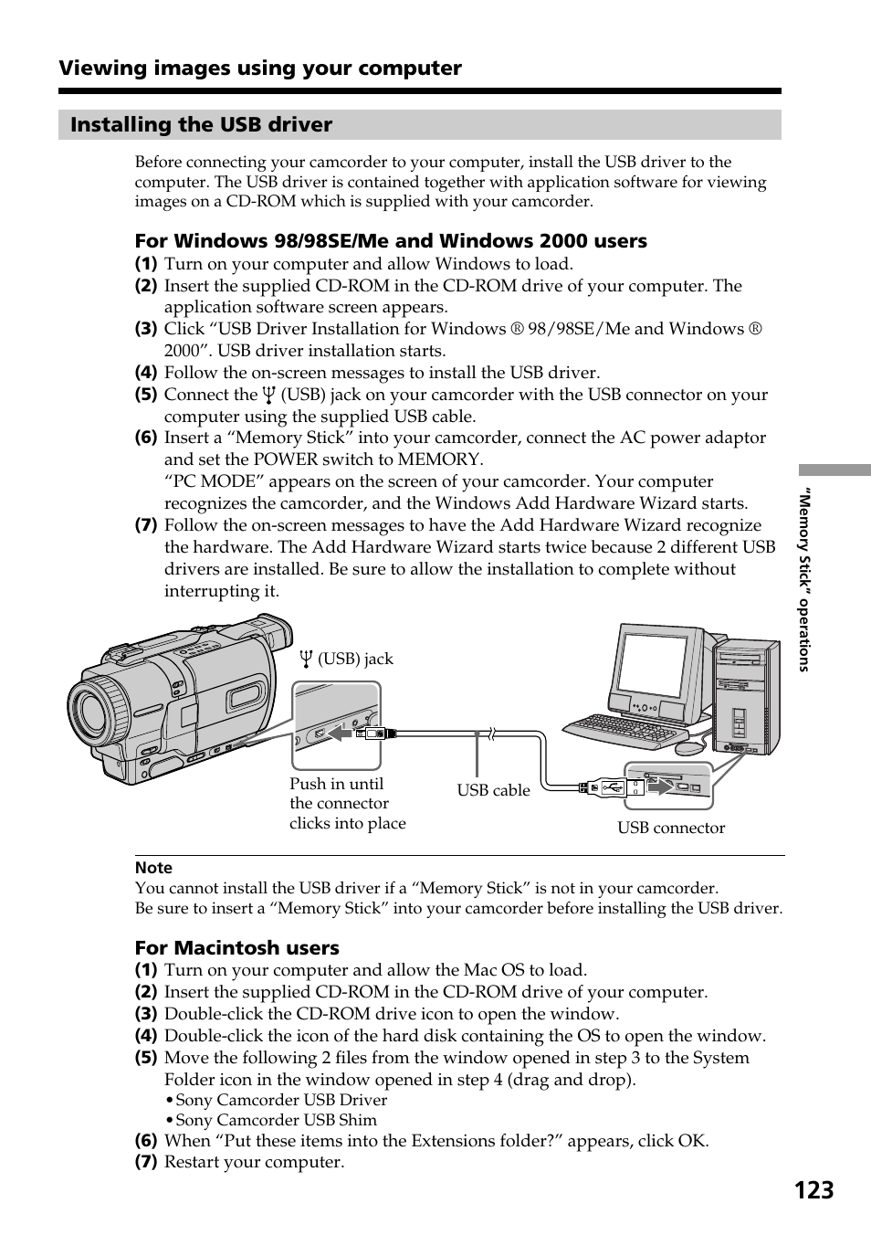 Sony DCR-TRV830 User Manual | Page 123 / 168