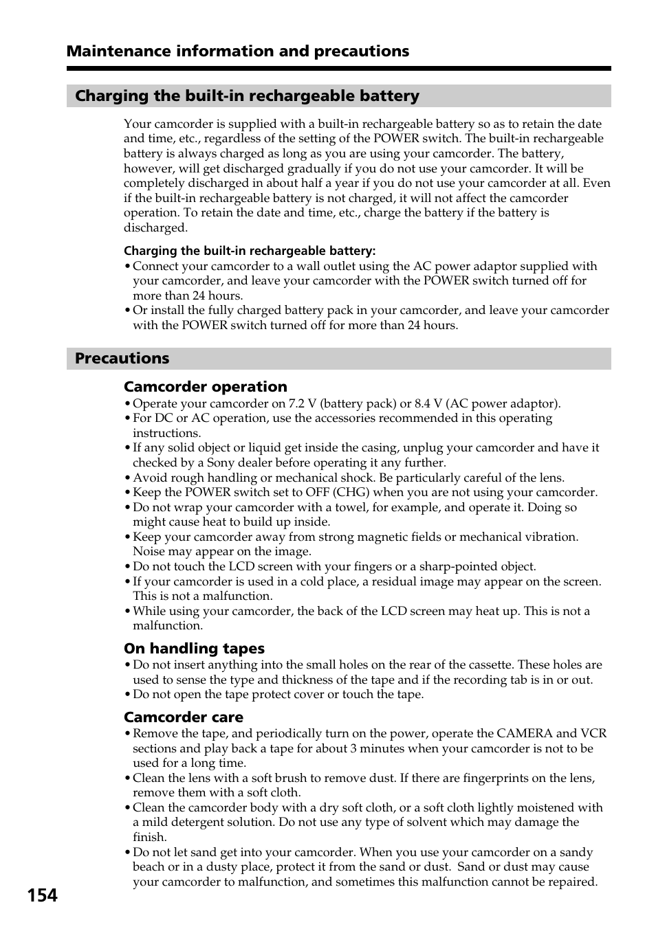 Sony DCR-TRV830 User Manual | Page 154 / 168