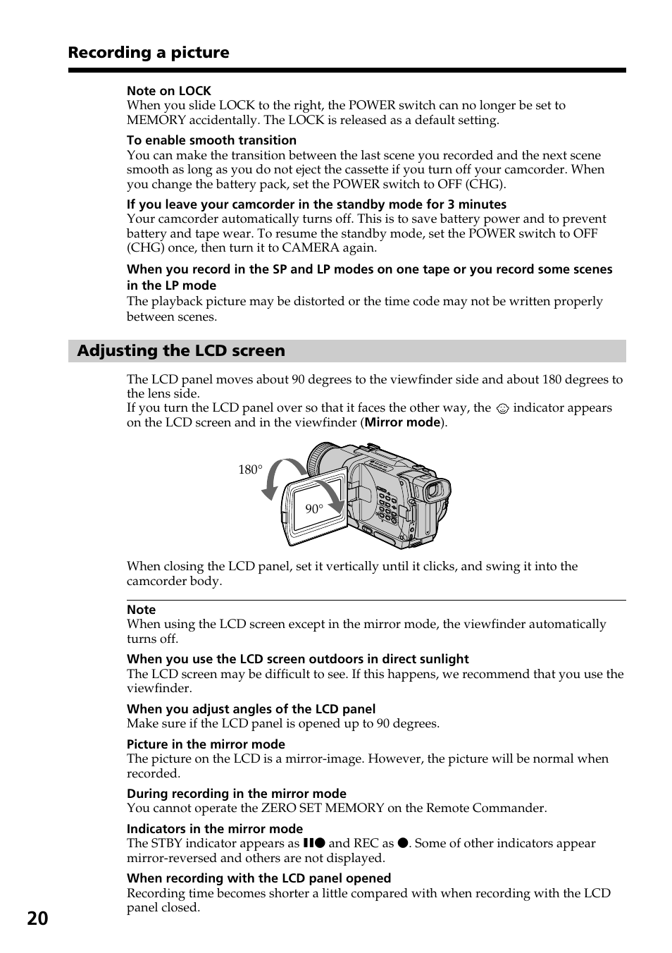 Sony DCR-TRV830 User Manual | Page 20 / 168