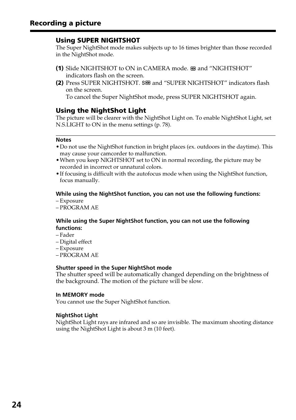 Sony DCR-TRV830 User Manual | Page 24 / 168