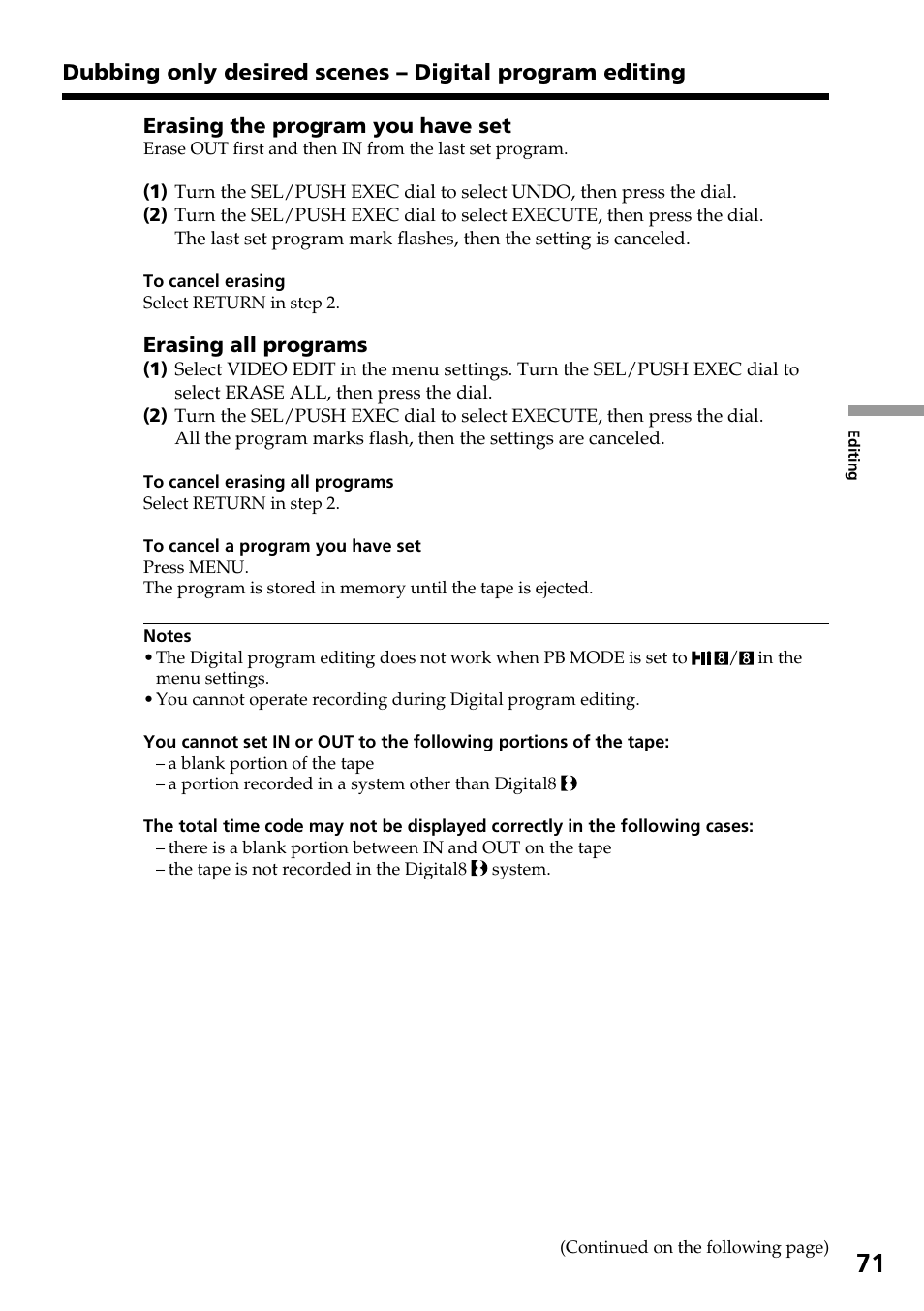 Sony DCR-TRV830 User Manual | Page 71 / 168