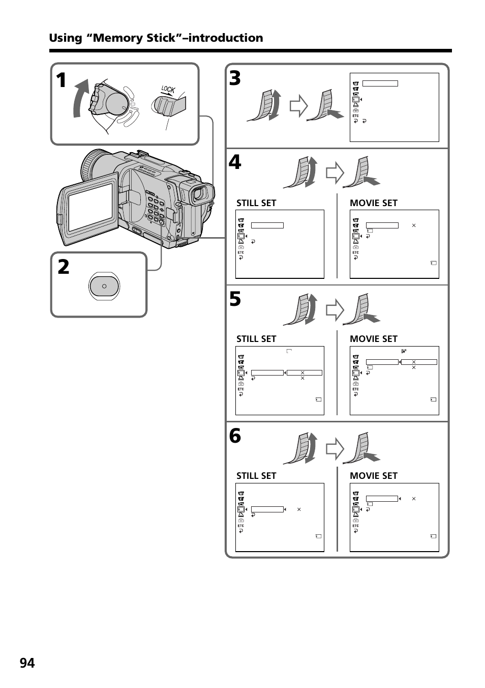 Menu | Sony DCR-TRV830 User Manual | Page 94 / 168