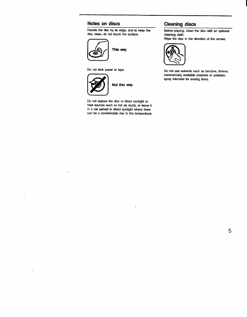 Tws way, Not this way, Cleaning discs | Sony CDX-7520 User Manual | Page 5 / 20