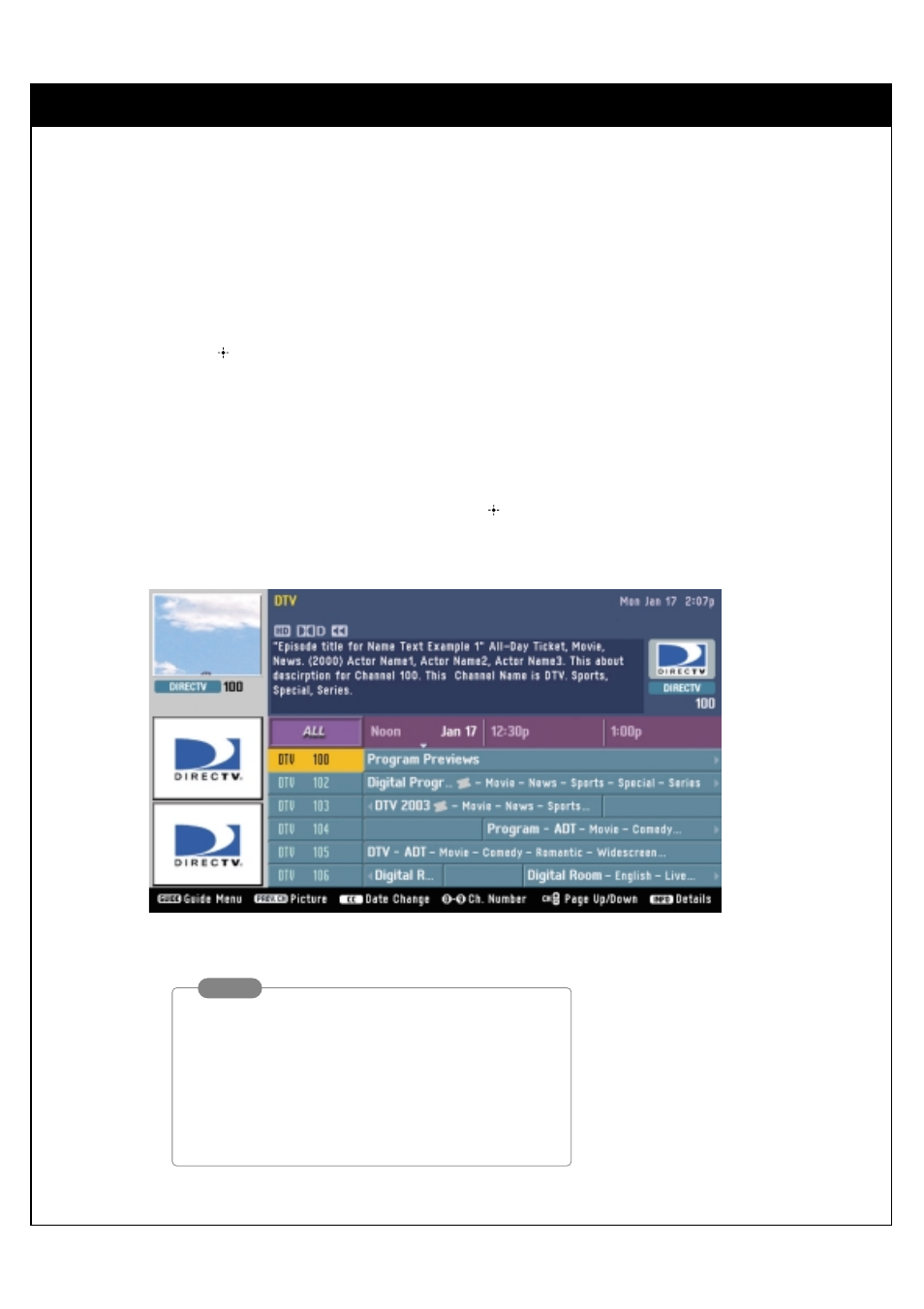 Advanced program guide, 3. moving through the advanced program guide | Sony SAT-HD300 User Manual | Page 54 / 126