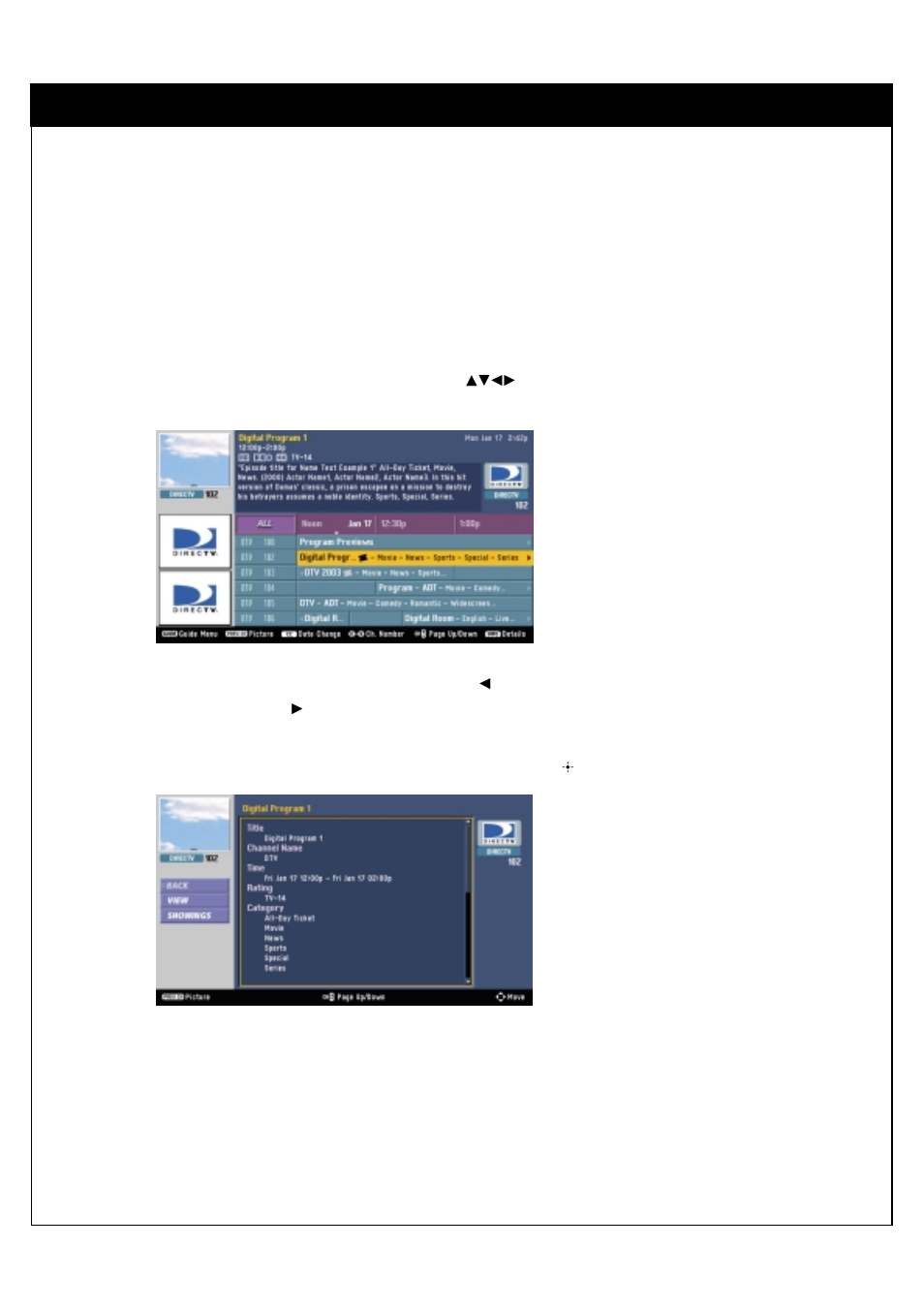 Advanced program guide, 5. getting more program information | Sony SAT-HD300 User Manual | Page 56 / 126