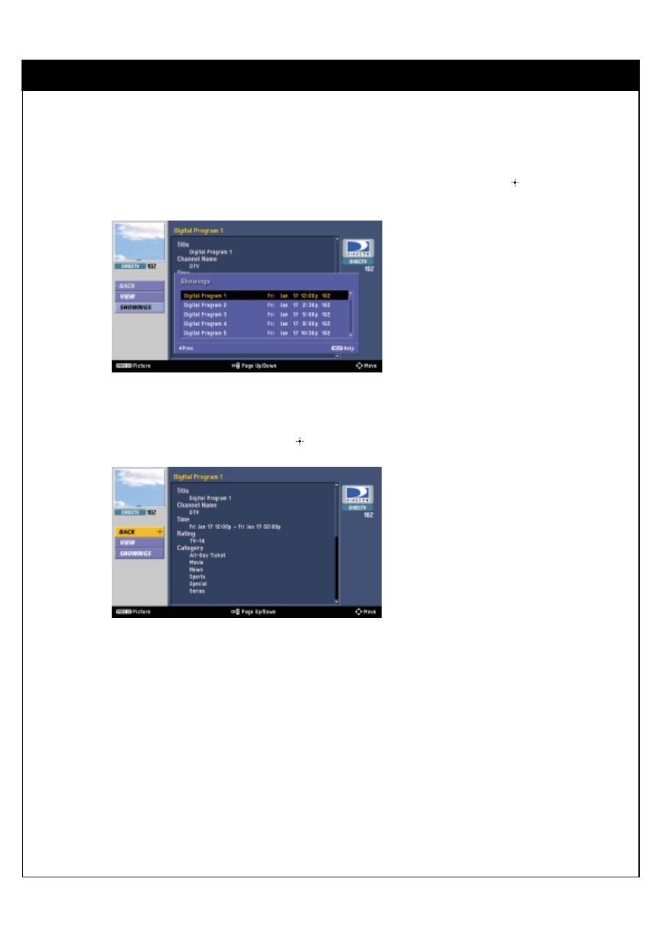 5. getting more program information | Sony SAT-HD300 User Manual | Page 57 / 126