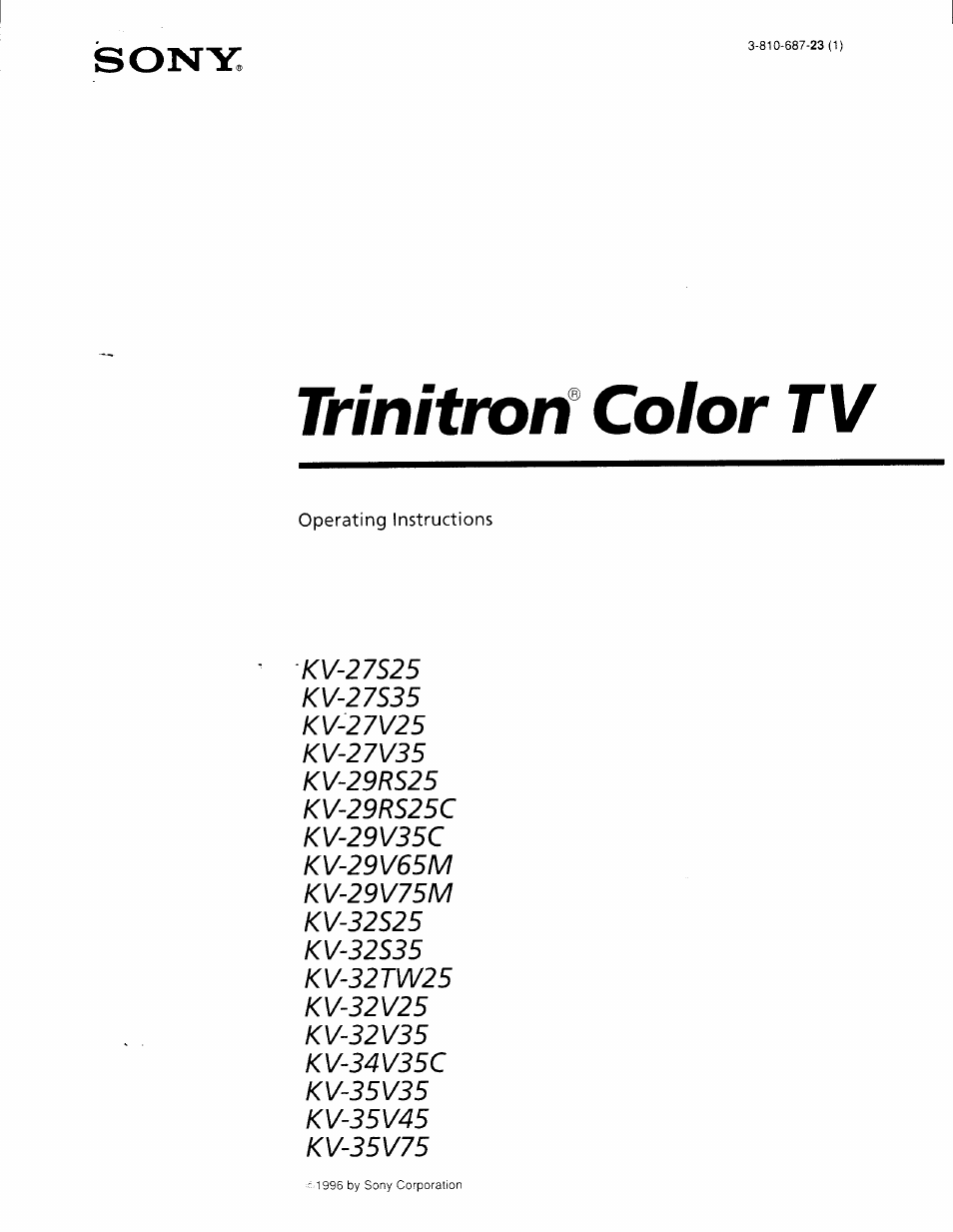 Sony KV-27S25 User Manual | 42 pages