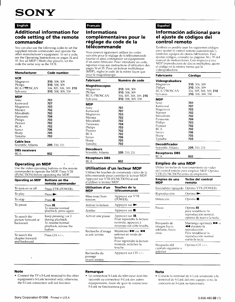 Sony KV-27S25 User Manual | Page 41 / 42