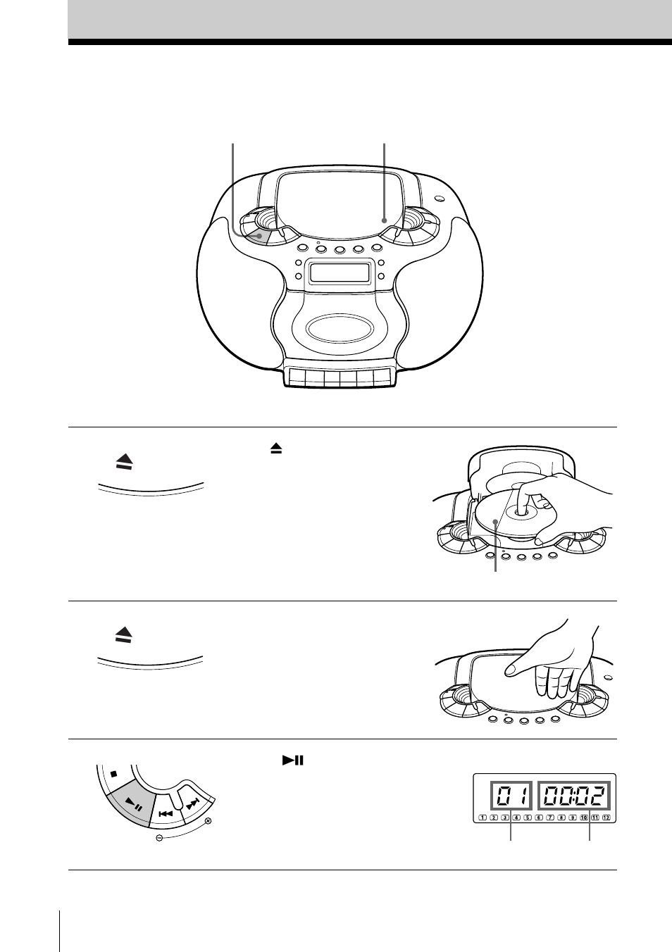 Basic operations, Playing a cd, The cd player | Sony CFD-E55 User Manual | Page 4 / 36