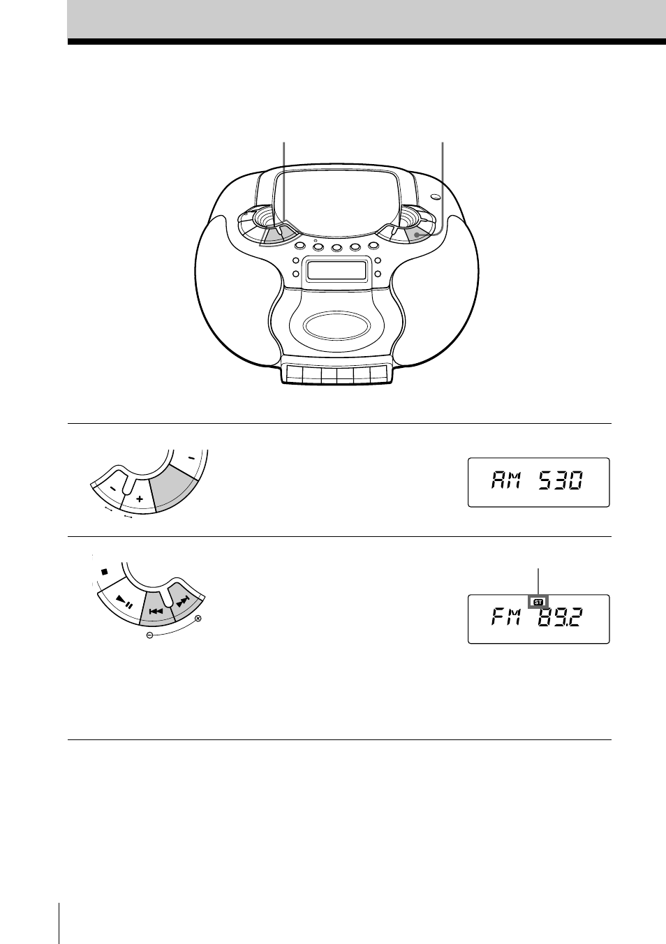 Listening to the radio | Sony CFD-E55 User Manual | Page 6 / 36