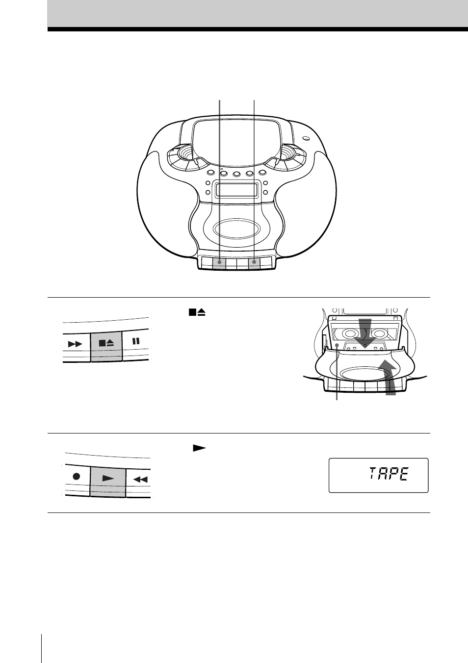 Playing a tape | Sony CFD-E55 User Manual | Page 8 / 36