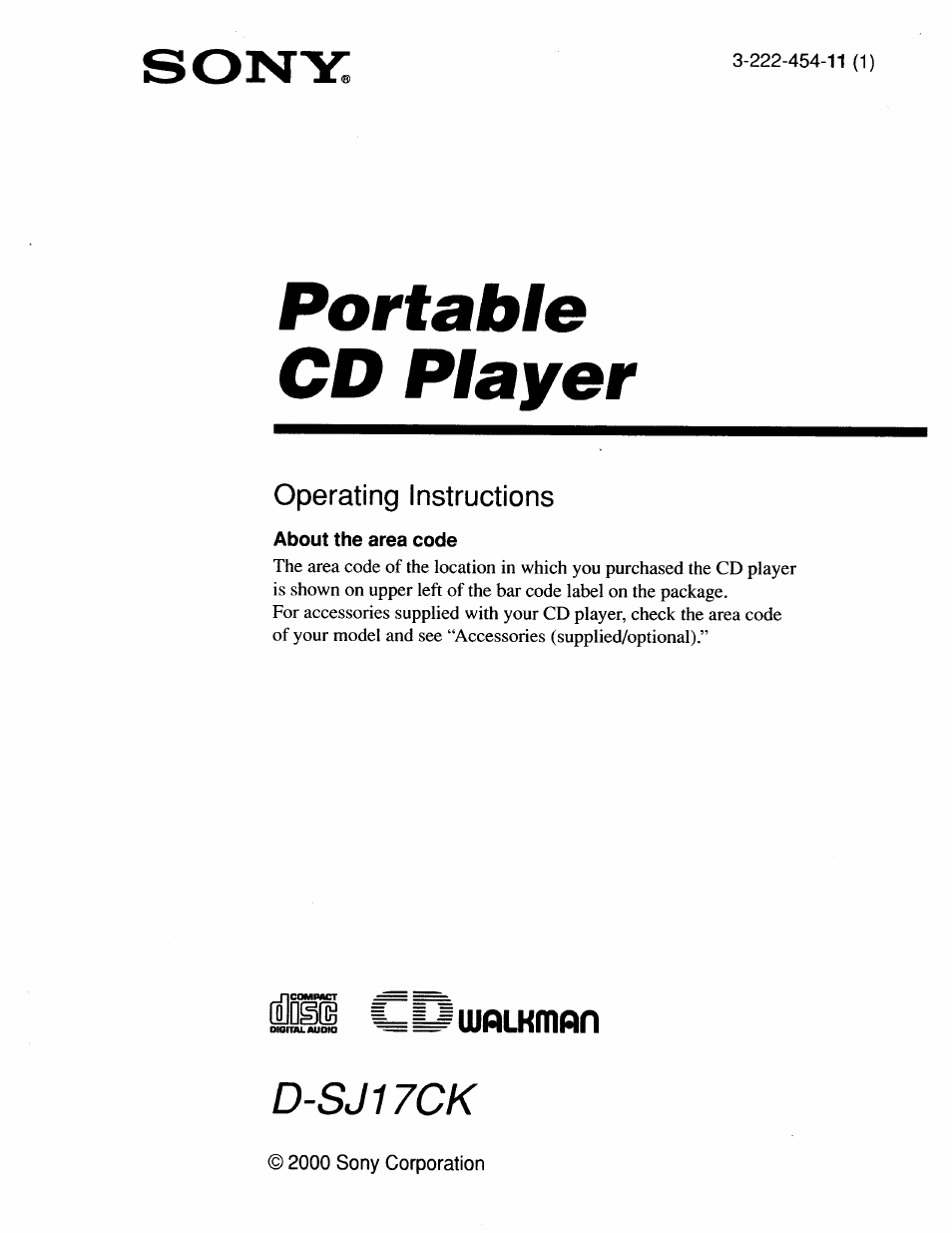 Sony D-SJ17CK User Manual | 28 pages