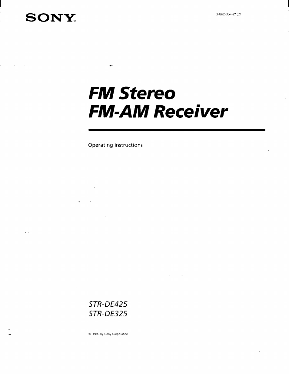 Sony STR-DE425 User Manual | 22 pages