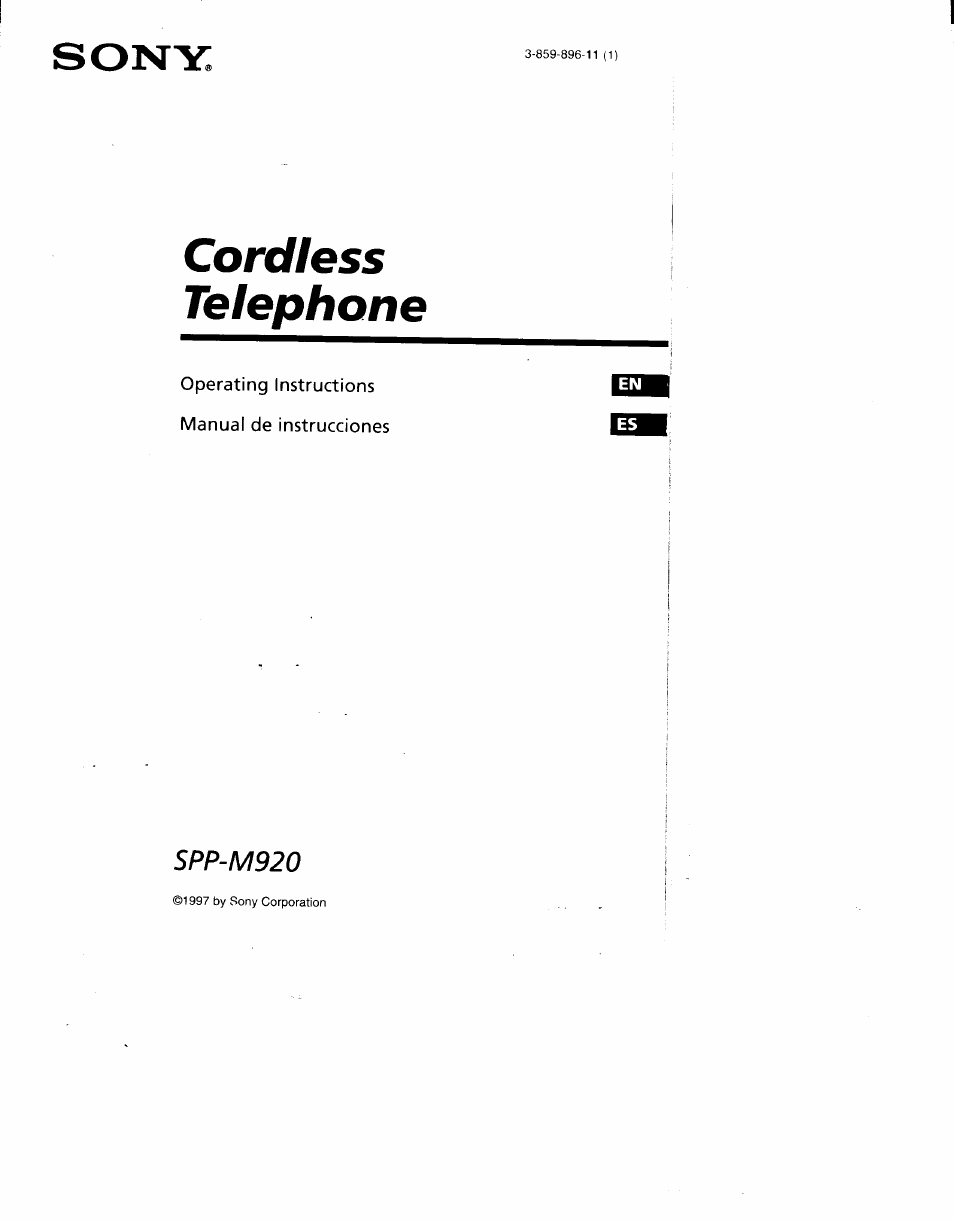 Sony SPP-M920 User Manual | 72 pages