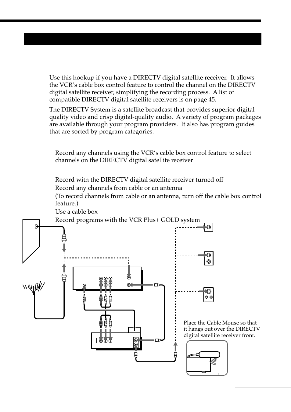 Hookup 5: directv digital satellite receiver, Hookup 5 directv digital satellite receiver, Pages 27 to 29 | Sony SLV-M91HF User Manual | Page 27 / 68