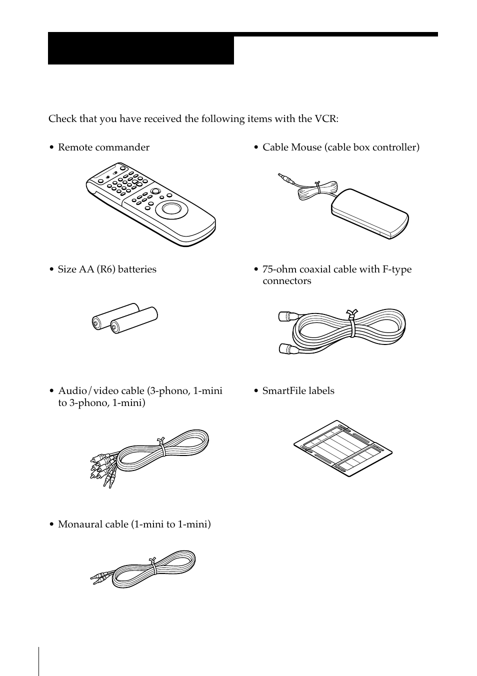Step 1: unpacking, Unpacking, Step 1 | Sony SLV-M91HF User Manual | Page 4 / 68