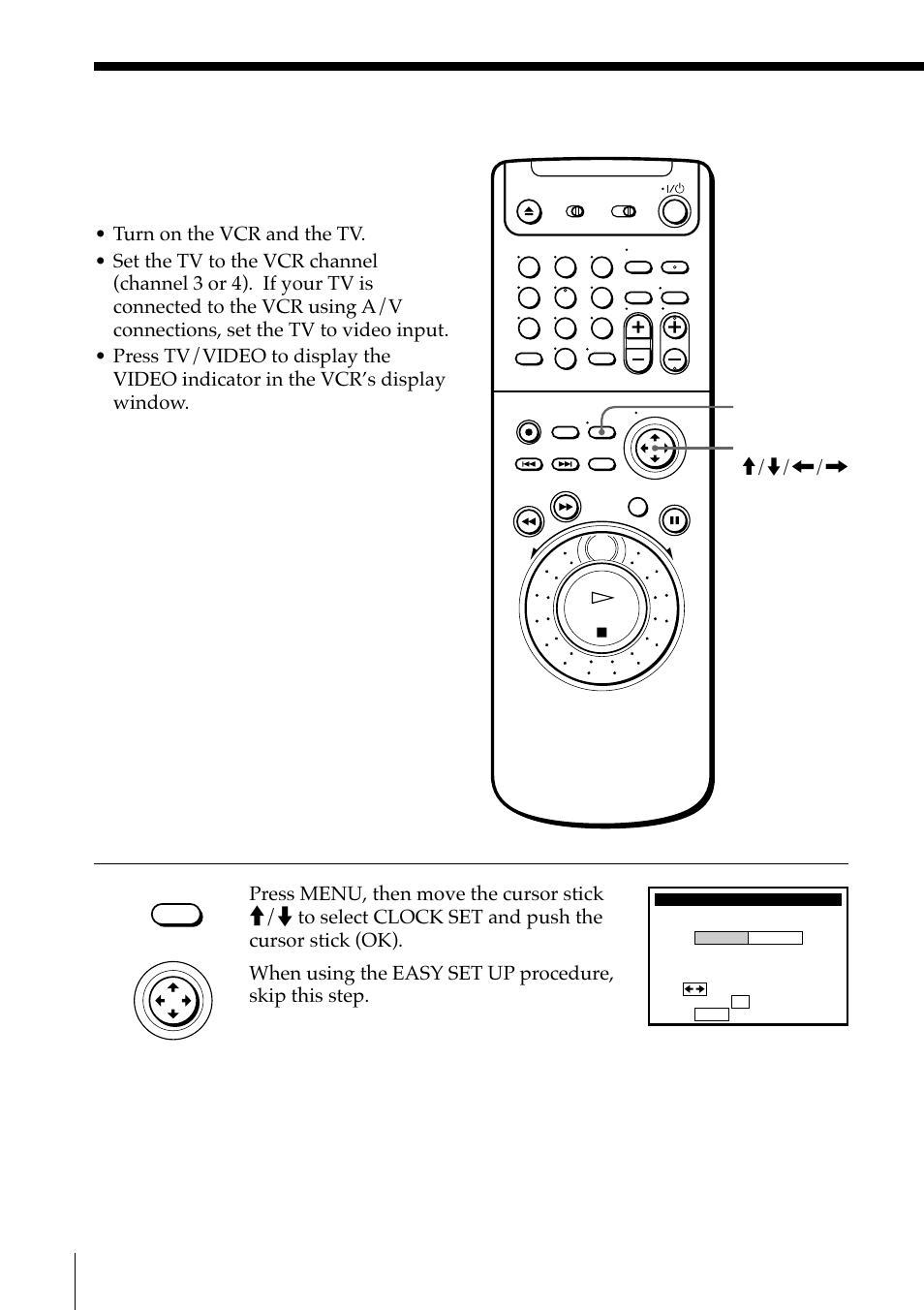 Using manual clock set, 40 setting the clock (continued) | Sony SLV-M91HF User Manual | Page 40 / 68