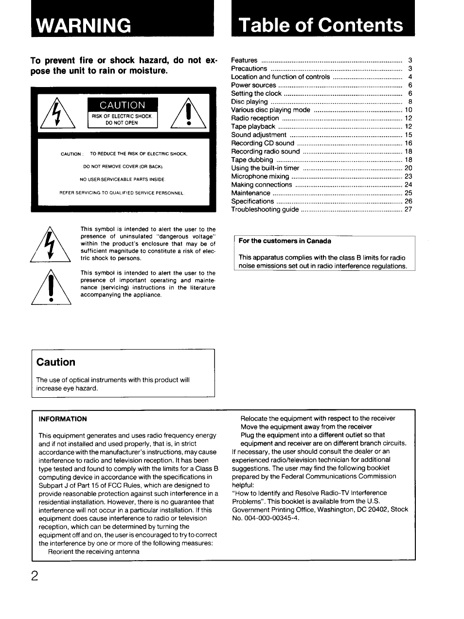 Sony CFD-DW83 User Manual | Page 2 / 27