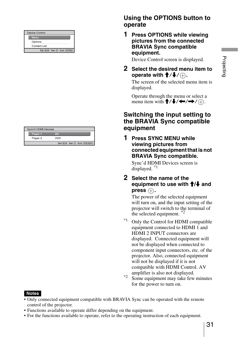 Sony VPL-VW85 User Manual | Page 31 / 86