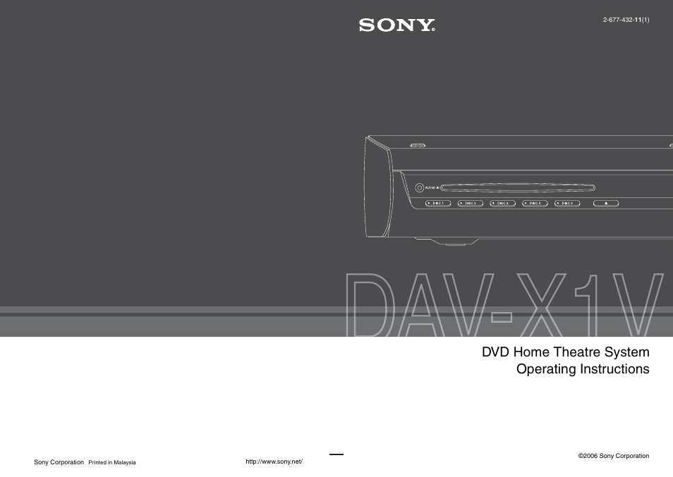 Sony DAV-X1V User Manual | 107 pages