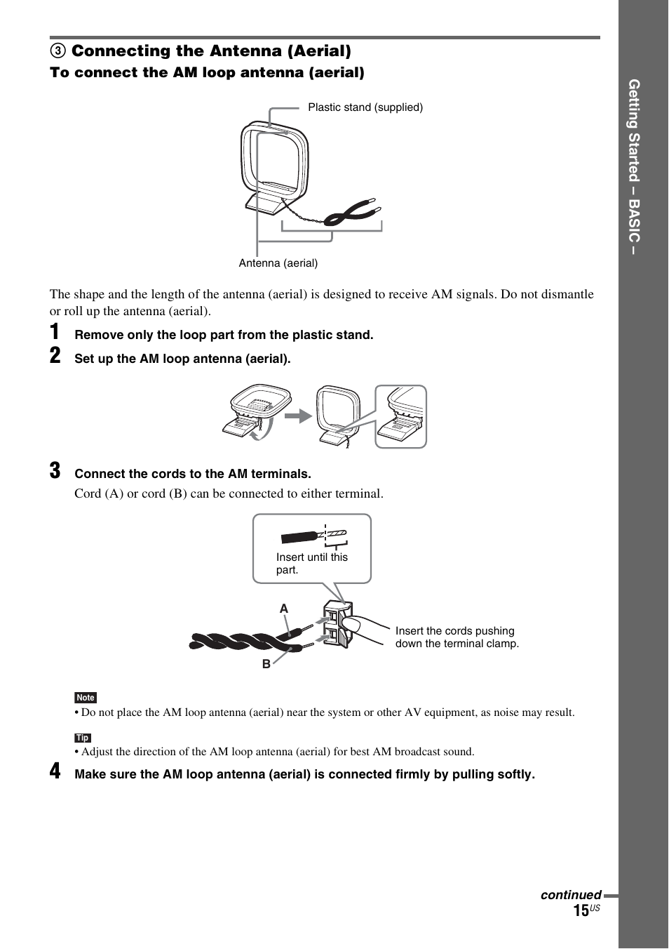 3 connecting the antenna (aerial) | Sony DAV-X1V User Manual | Page 15 / 107