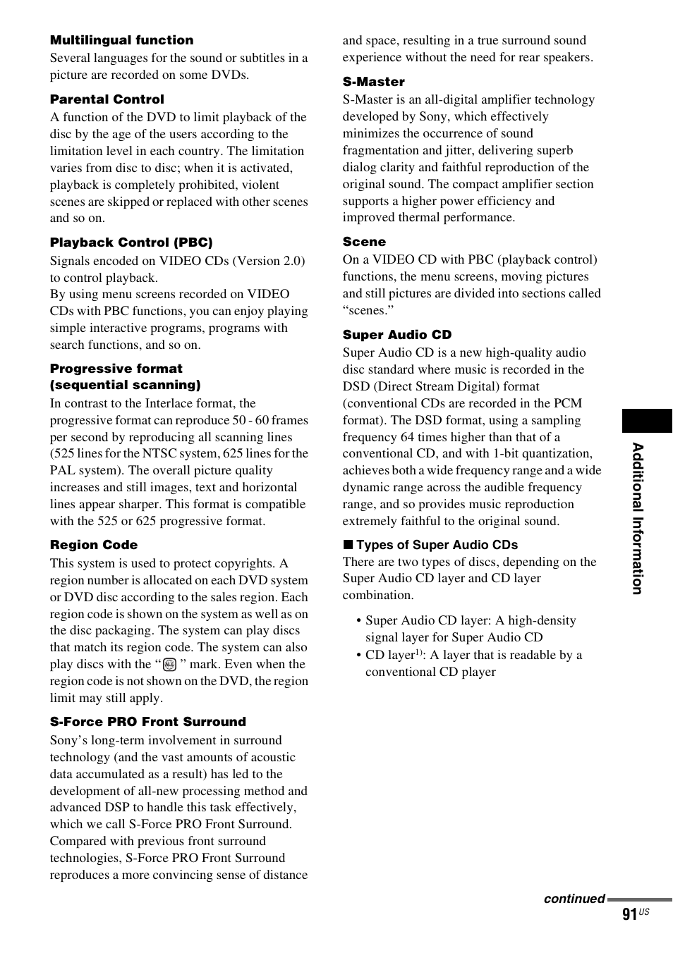 Sony DAV-X1V User Manual | Page 91 / 107