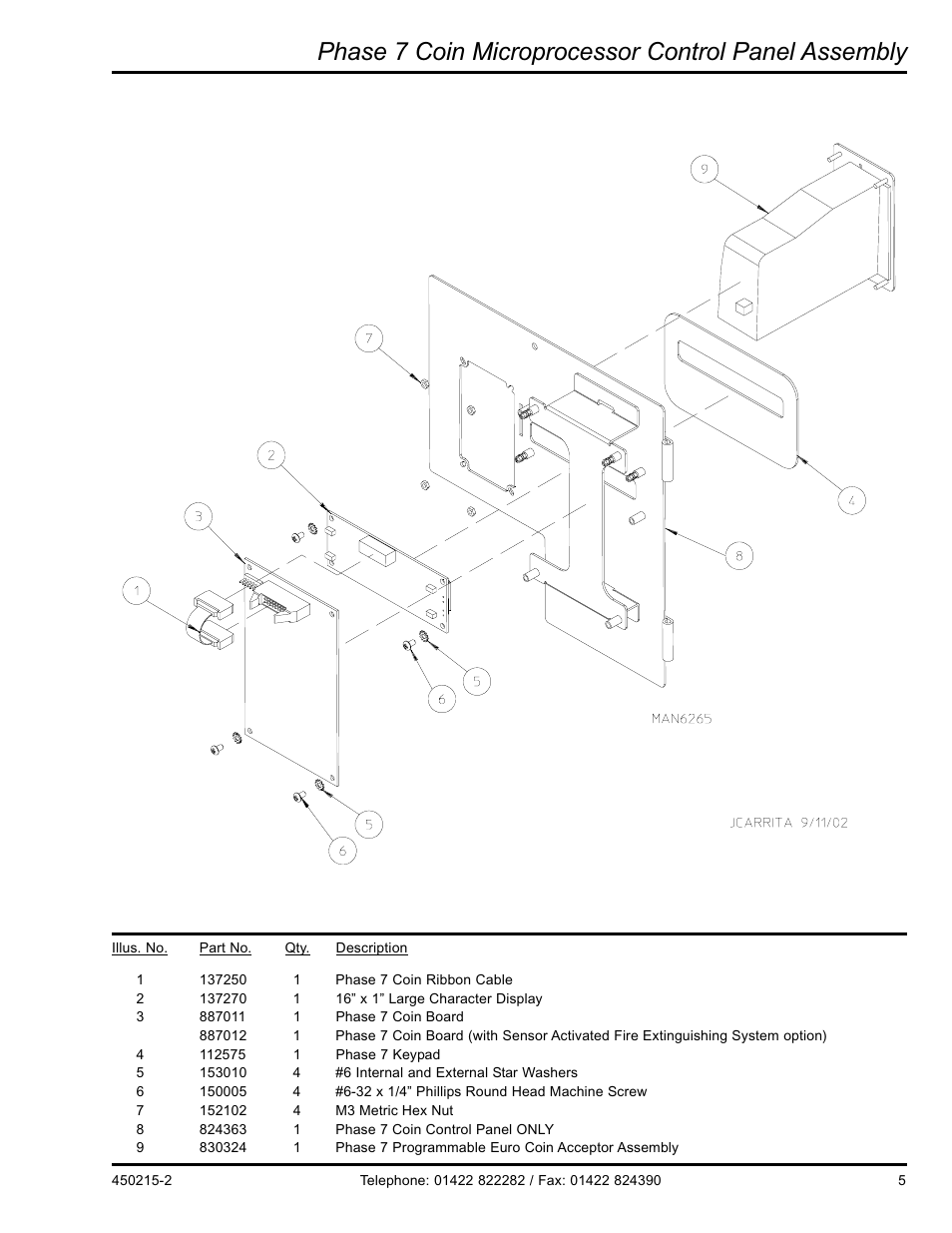 Phase 7 coin microprocessor control panel assembly | American Dryer Corp. D3030 User Manual | Page 5 / 28