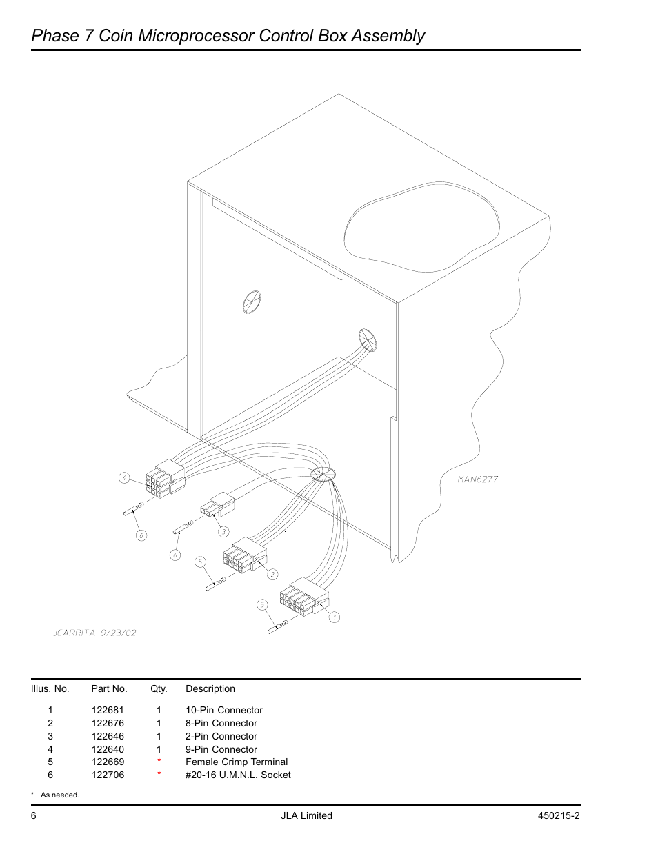 Phase 7 coin microprocessor control box assembly | American Dryer Corp. D3030 User Manual | Page 6 / 28