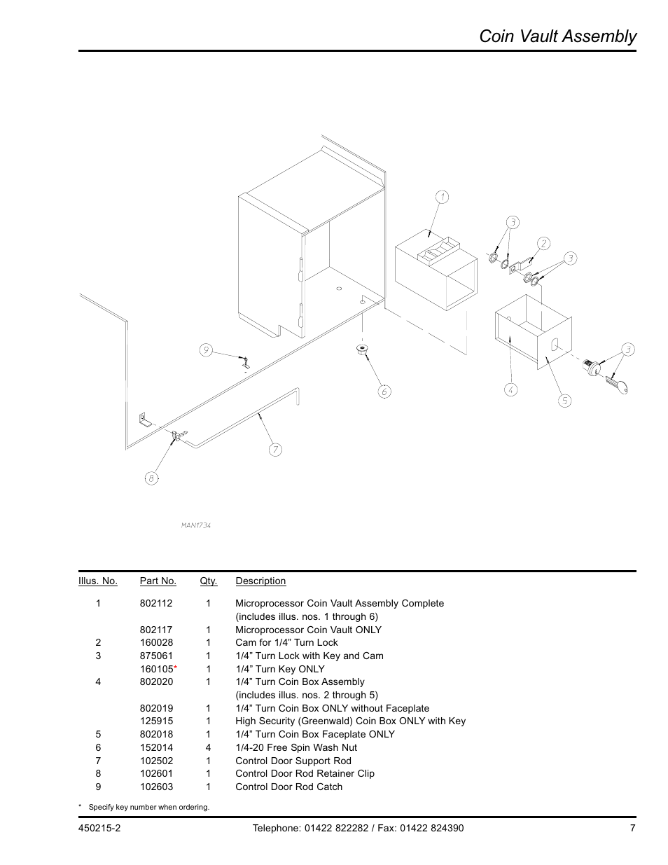 Coin vault assembly | American Dryer Corp. D3030 User Manual | Page 7 / 28