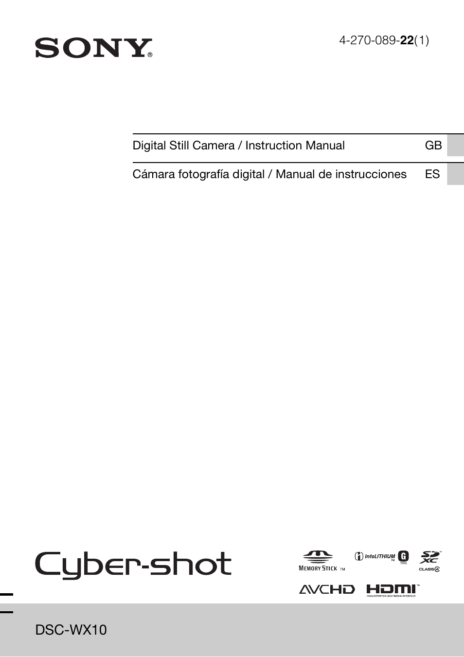 Sony DSC-WX10 User Manual | 56 pages