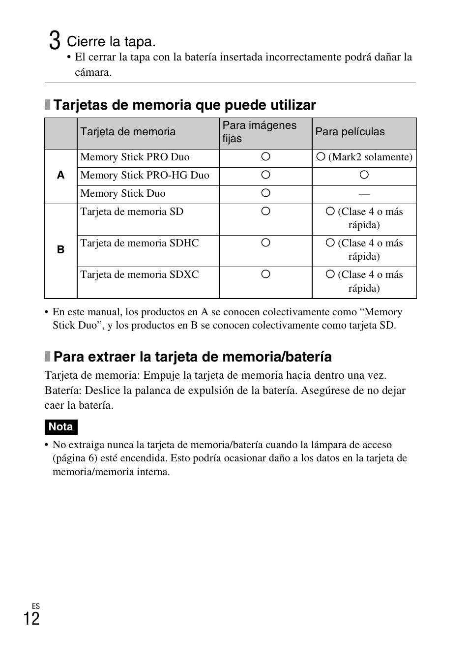 Cierre la tapa | Sony DSC-WX10 User Manual | Page 40 / 56