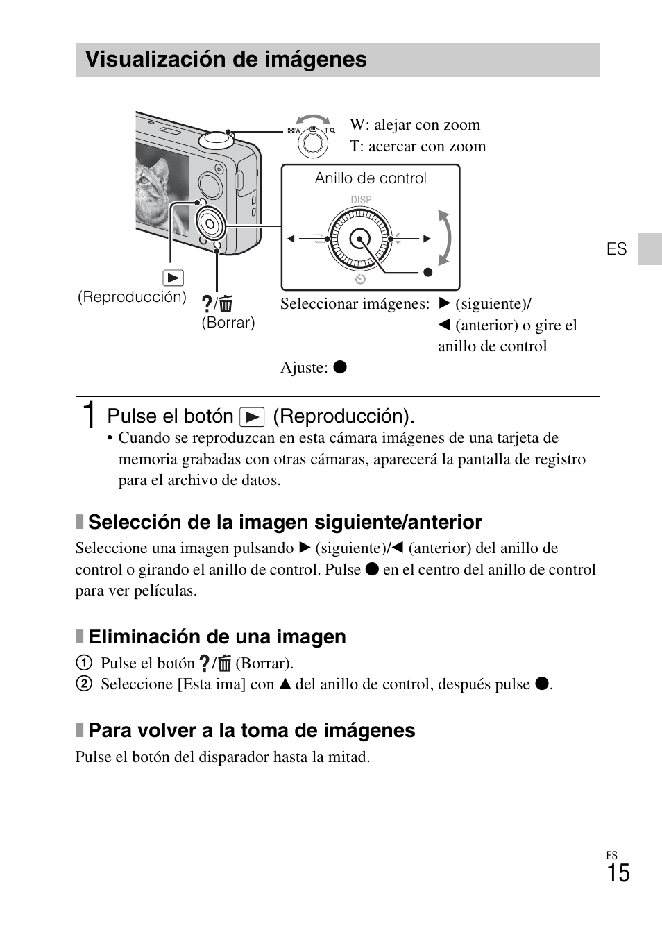 Visualización de imágenes | Sony DSC-WX10 User Manual | Page 43 / 56