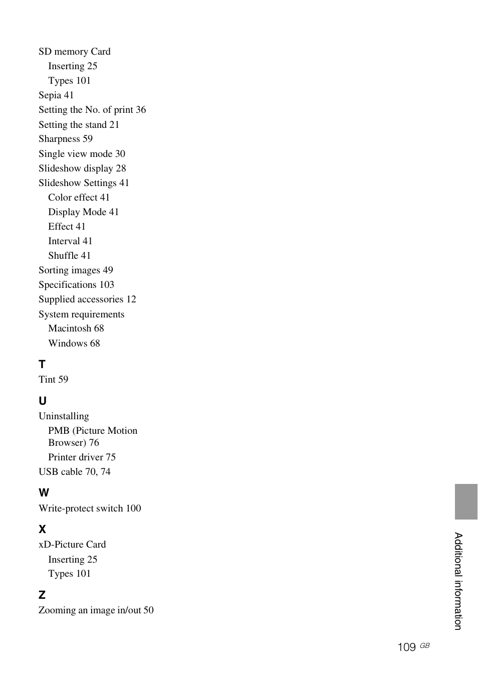 Sony DPP-F700 User Manual | Page 109 / 109