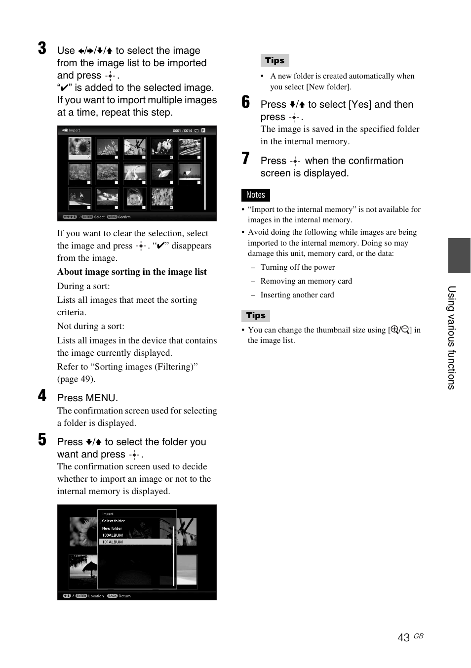 Sony DPP-F700 User Manual | Page 43 / 109