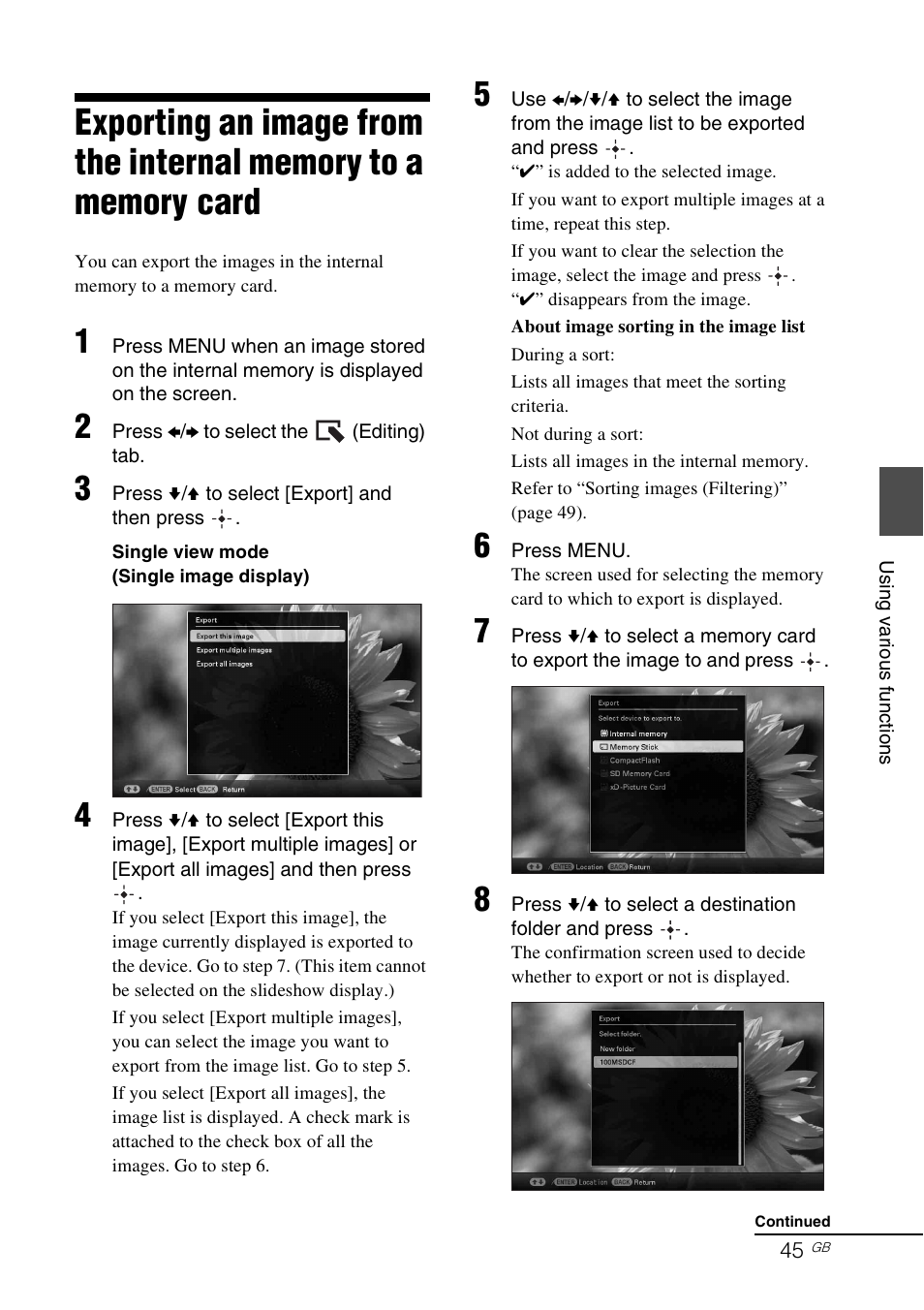 Sony DPP-F700 User Manual | Page 45 / 109