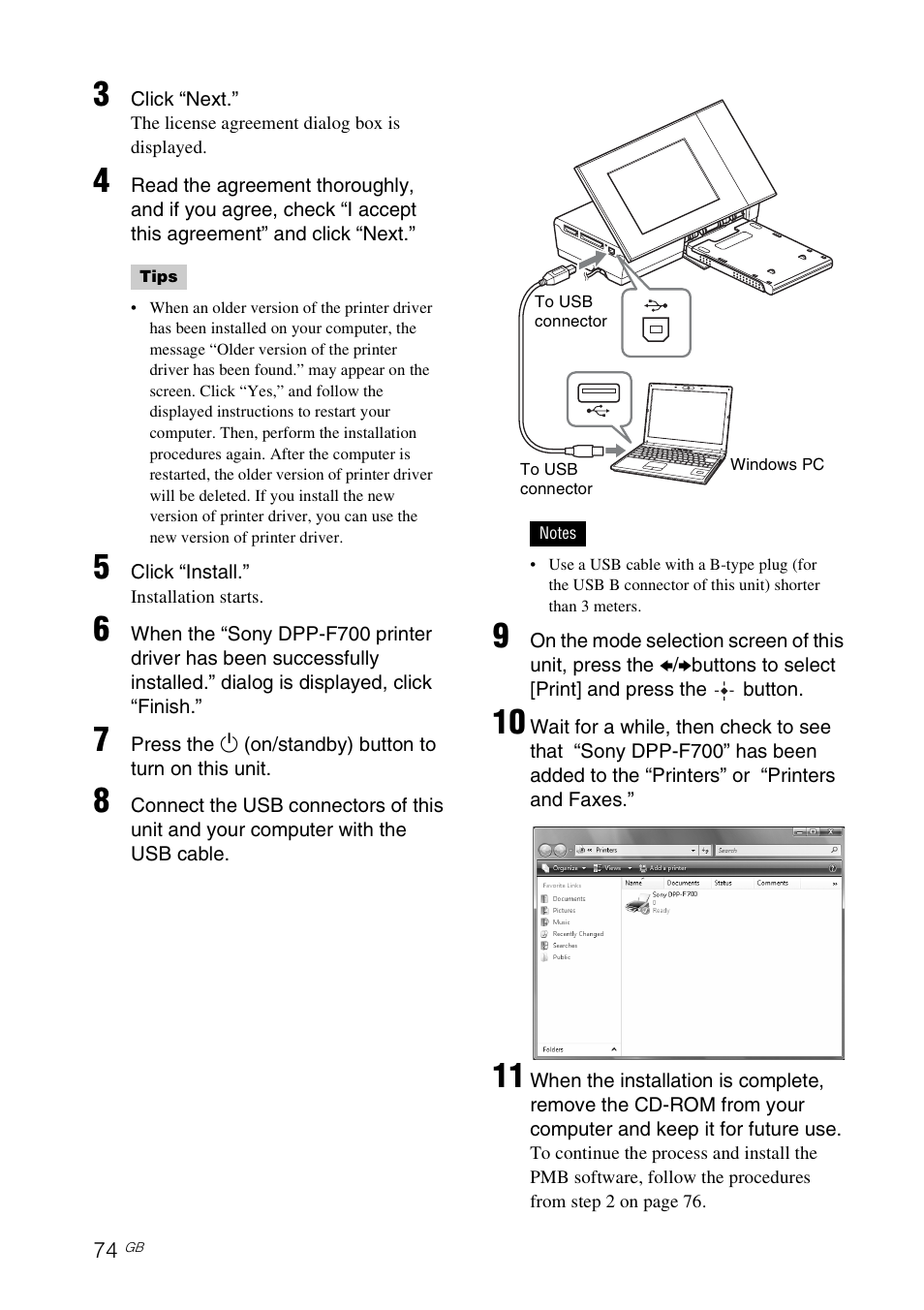 Sony DPP-F700 User Manual | Page 74 / 109