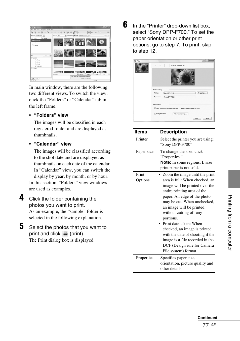 Sony DPP-F700 User Manual | Page 77 / 109