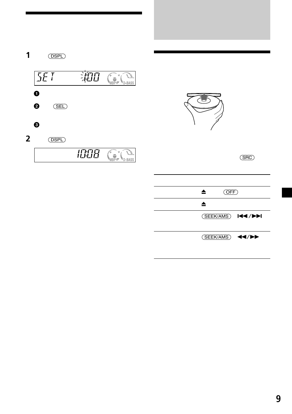 Cd 放音機, 9設定時鐘, 收聽 cd | Sony CDX-L450X User Manual | Page 45 / 56