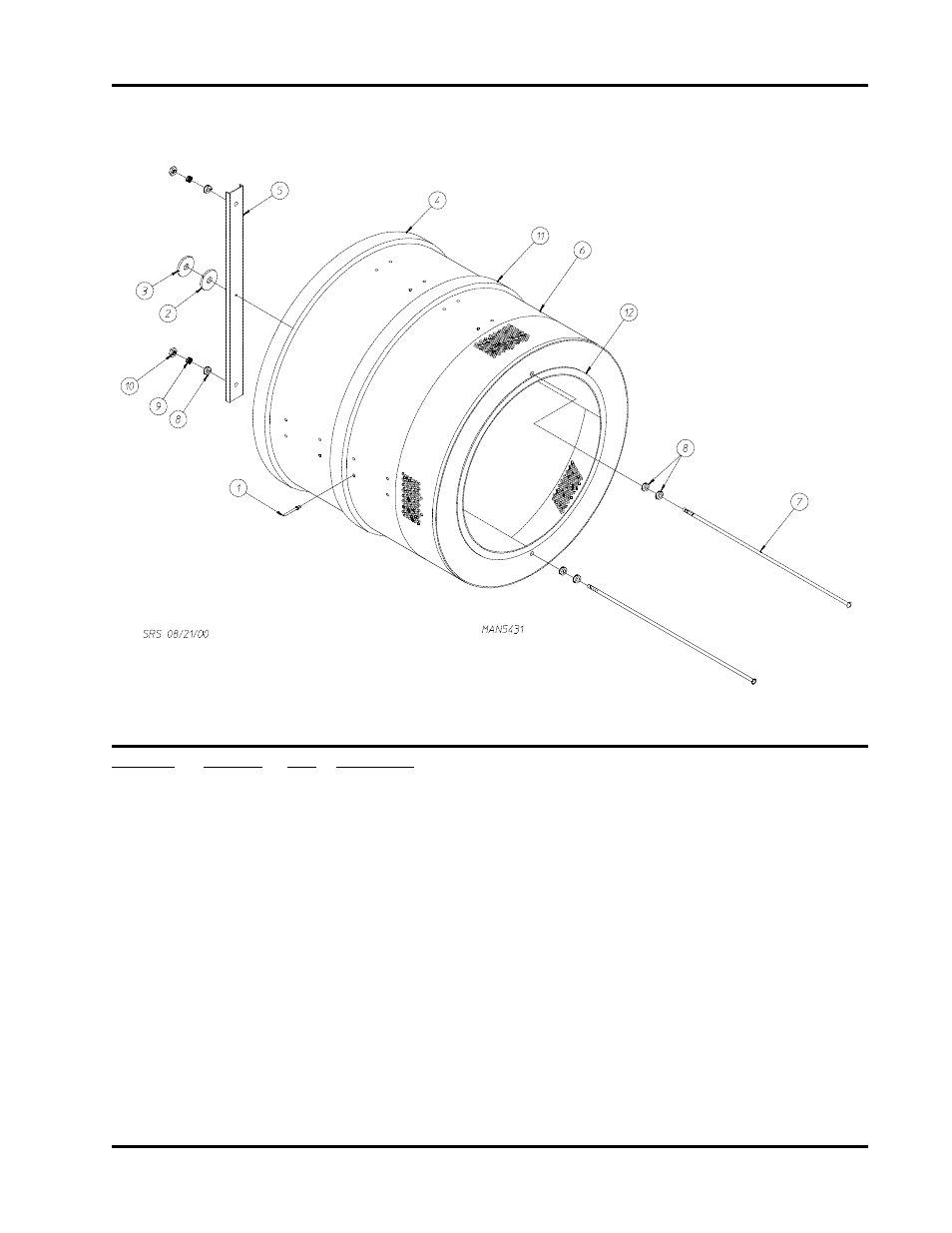 Basket (tumbler)/support assemblies, For models mfd. prior to december 12, 2000 | American Dryer Corp. AD-540 User Manual | Page 15 / 38