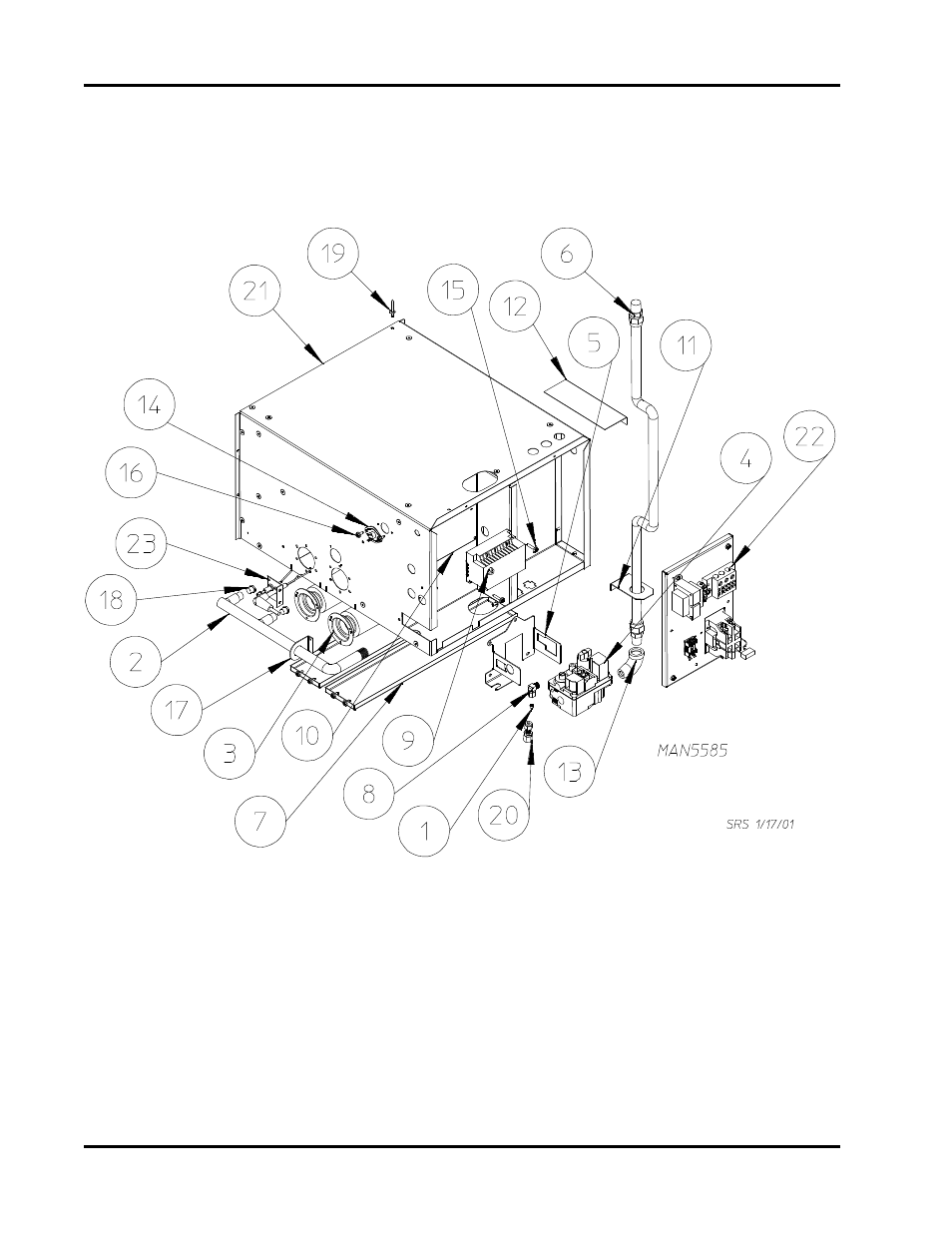 Bottom burner box assembly , 31, Bottom burner box assembly | American Dryer Corp. AD-540 User Manual | Page 32 / 38