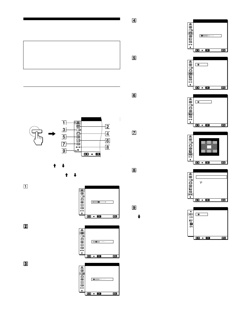 Personnalisation de votre moniteur, Navigation dans les menus | Sony SDM-N50PS User Manual | Page 32 / 104